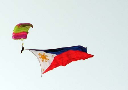 The Philippine Flag in the sky